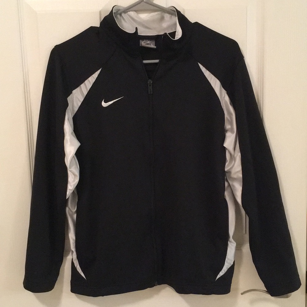 Nike Zip Up Lightweight Black Swoosh Logo Jacket